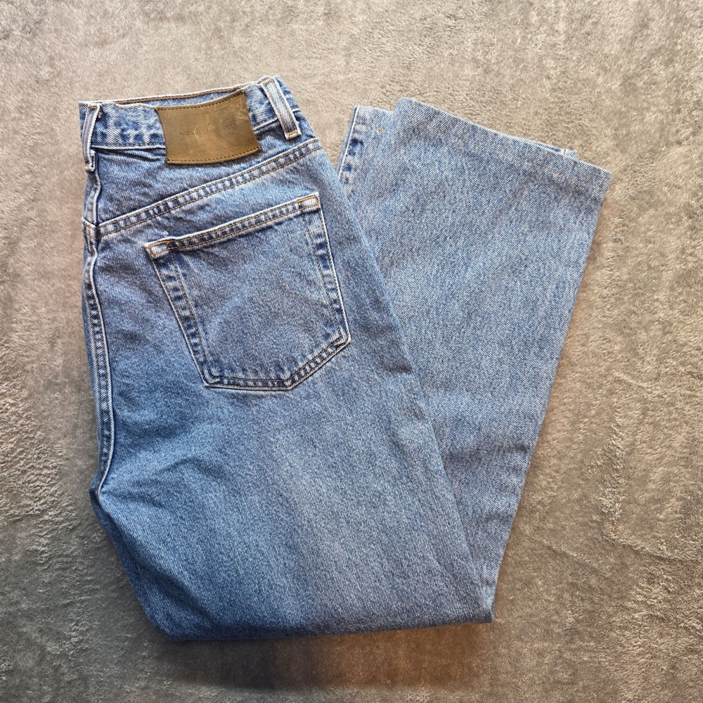 Calvin Klein Jeans Easy Fit Straight Jeans Womens 6 Blue Double Stone Wash Denim